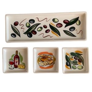 VINTAGE CHINA PORCELAIN BREAD & OIL DIPPING SET 2 SPREADERS